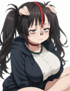 鼻フックを着けさせられるも不服そうなモイクアー姉貴試作