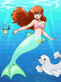 マウスとペイントで人魚カスミ
