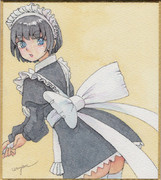 お掃除中のメイドさん
