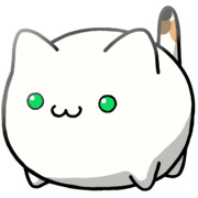 【素材】しっぽだけ三毛白猫・緑目・マップ隠し・透過・上からライティング【フリー素材処くらげや】