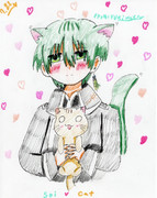 翠くん猫耳モードwith猫