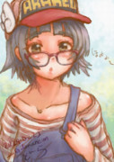 ぐるぐるメガネの女の子