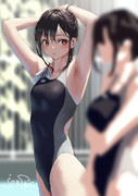 髪をまとめてる子