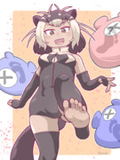 セルリアンを踏みつけるオオカワウソさん