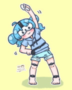 バーチャルラジオ体操(?)をする