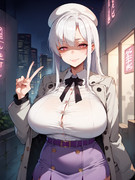 マキナちゃんがピースをしてるよ！v(´∀｀*v)かわいいね♡