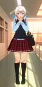青色まるのアニメ風制服
