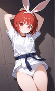柔道着を着ているウェンディちゃん
