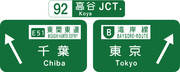 高谷ジャンクション（高谷JCT）の案内標識