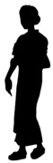 【素材】襷と前掛けの女性・シルエット・中居・使用人・透過【フリー素材処くらげや】