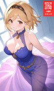 社交界に招待されて威風堂々としているドレス姿のジータちゃん