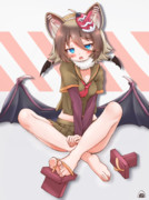 あぐら座りが似合うコウモリ
