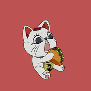 焼きそばパンを食う猫