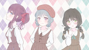【動画利用OK】小樽3人娘(レトロガーリー風)【立ち絵素材】