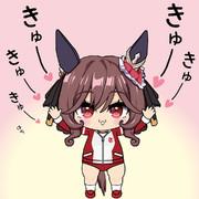 トレーナーをかわいい鳴き声で応援するジェンティルさん