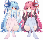 体操座り姉妹