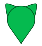 【素材】ネコミミマップピン・緑・透過素材【フリー素材処くらげや