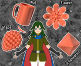 銅のオブジェクトと少女