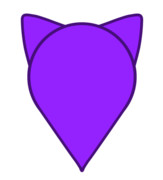 【素材】ネコミミマップピン・紫・透過素材【フリー素材処くらげや