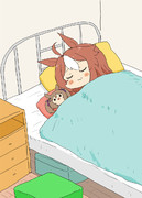 ファル子ぬいぐるみを手に入れたリッキーちゃん