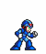 エックス ドット絵GIF 目グリーン ロックマンX風 SFC