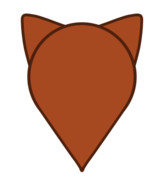 【素材】ネコミミマップピン・茶色・透過素材【フリー素材処くらげや