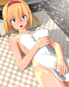 岩盤浴中のアリスさん