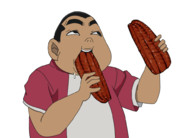 カバヤキを食べながらカバヤキを食べることを考えている小嶋元太