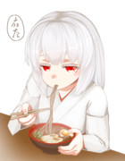巫女さんと年越し蕎麦