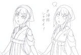 描き納め！　古姫ちゃん(下書き中)+(清書追加)