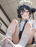 制服キサキに足を見せてもらう