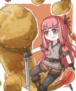 茜ちゃんVSエビフライ