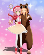 【MMD】ベリーブロッサムとクマ怪人（妹レア様）