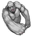 パンチするゴリラの素材