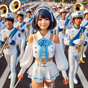 AI画像　ドラムメジャーのすずきつづみ