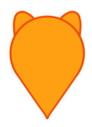 【素材】タヌミミマップピン・橙・オレンジ【フリー素材処くらげや】