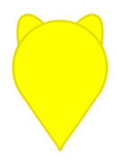 【素材】タヌミミマップピン・黄色【フリー素材処くらげや】