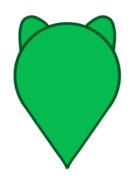 【素材】タヌミミマップピン・緑色【フリー素材処くらげや】