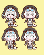 模型娘のもち子さんのドット絵風立ち絵素材追加