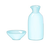 【素材】ぐい呑み・徳利・陶磁器・白【フリー素材処くらげや】