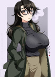 コート姿の眼鏡っ娘お姉さん
