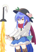 緋想の剣で暖を取る天子ちゃん