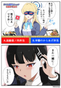 格付けチェックするリオ会長とトキ2 (アイマスクver）