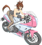バイクにまたがったバニタキ