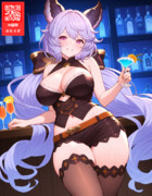 バーでカクテルを楽しむサテュロスちゃん