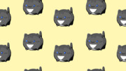 【素材】背景・シームレス猫玉模様・黒トラタキシード猫【フリー素材処くらげや】