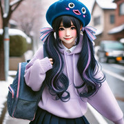 AI画像　朝から元気な音街ウナ