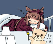 スイーピーが寝てる間に使い魔の特訓をするマジカルわんこ