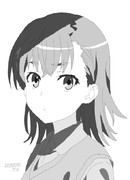 【月変わりなのでモノクロで初めて描いてみた】美琴（アニメ公式HPスクショ）2025.2.5投稿