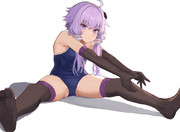 運動前にストレッチするゆかりさん